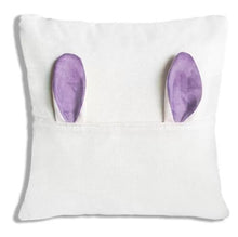 Load image into Gallery viewer, Pillow covering-Faux Burlap with Bunny Ears and pocket

