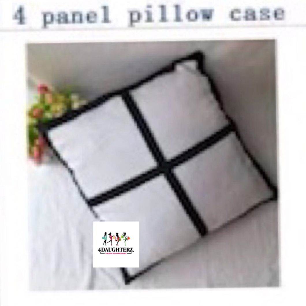 4 photo panel double sided photo panel pillow cover (4 photo panels on both sides)